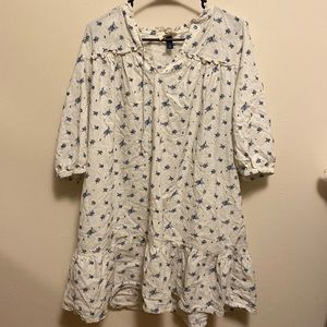 Blue and White floral Universal thread dress ladies size Medium